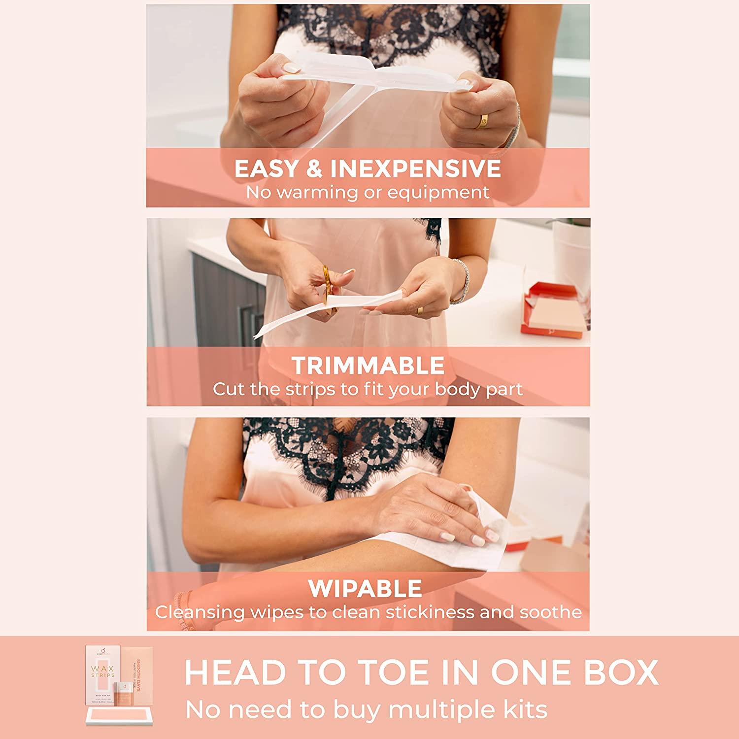 Wax Strips for Hair Removal 40 Body Wax Strips for Women, Men Arms