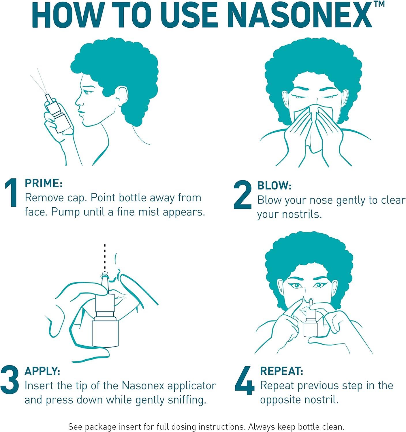 Nasonex 24Hr Allergy Nasal Spray 60 Spray FastActing Relief for