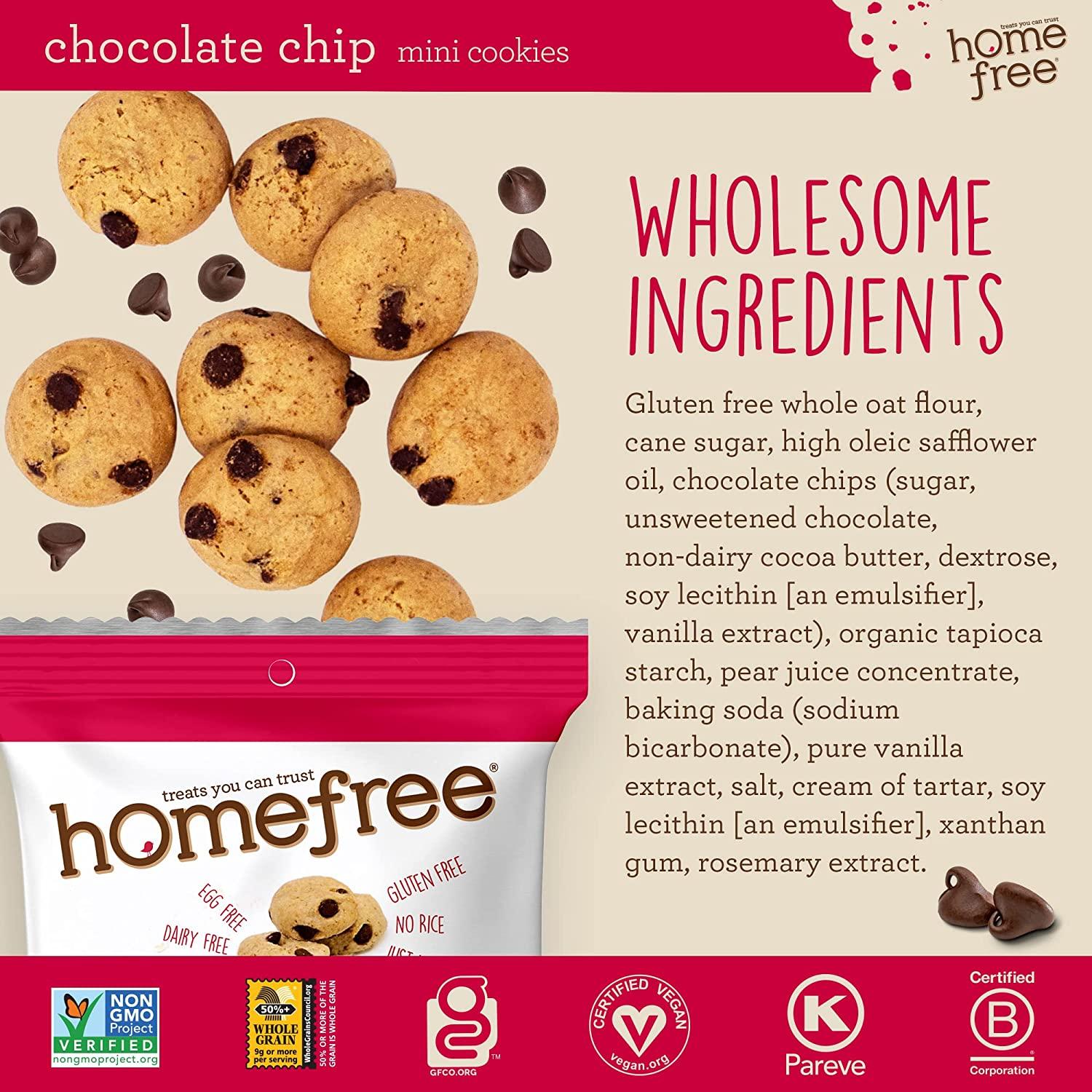 Homefree Gluten-Free Chocolate Chip Mini Cookies, 5 Oz. Pack of 6 main image 1