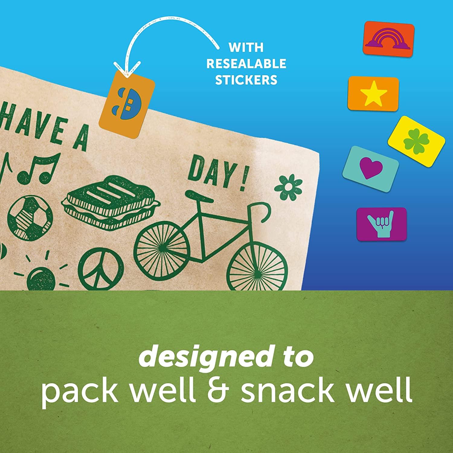 Ziploc Paper Sandwich Snack Bags Recyclable Sealable with Fun Designs