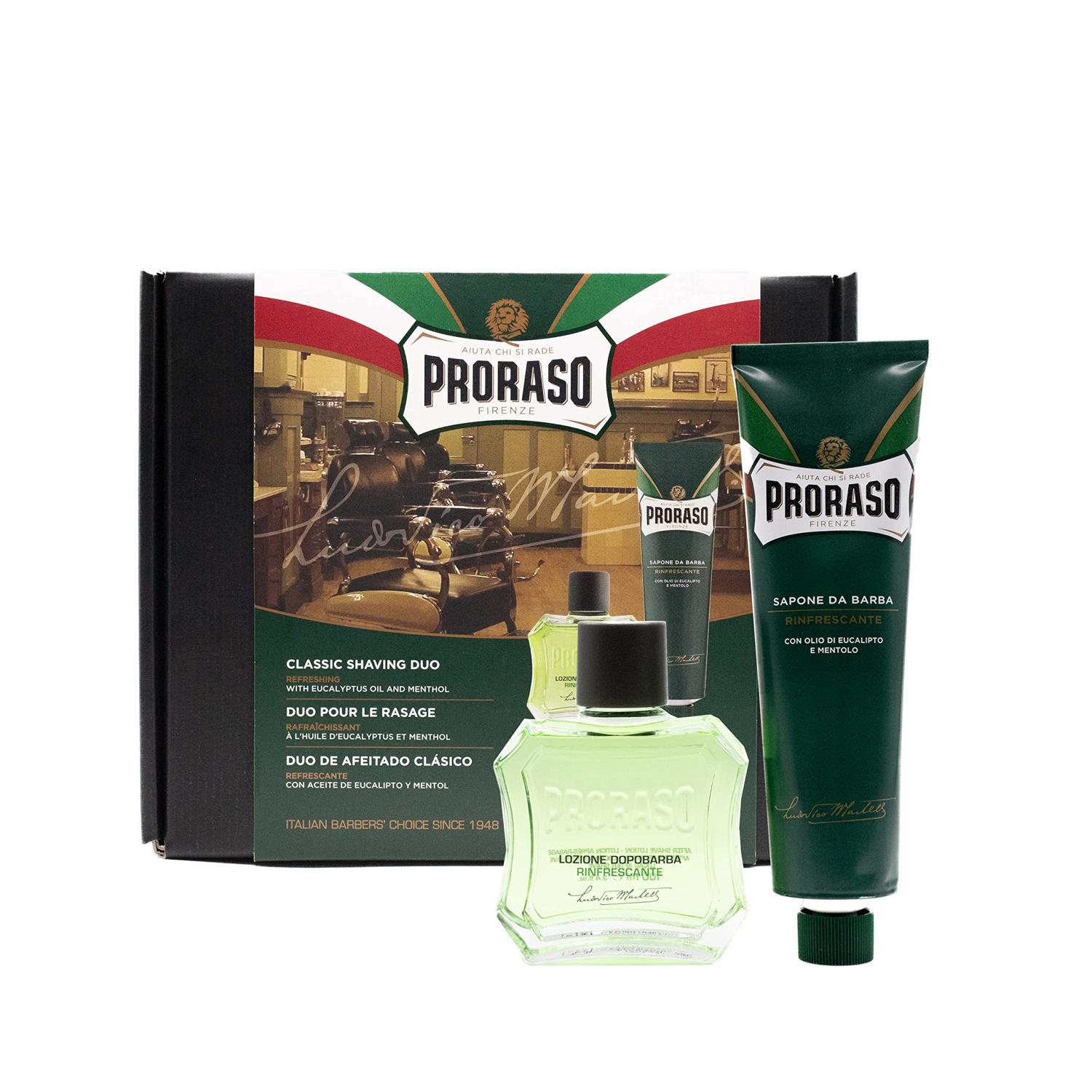 Proraso Classic Shaving Kit for Men, Gift Box with Shaving Cream & After  Shave Balm in Original Refresh Formula for All Skin Types