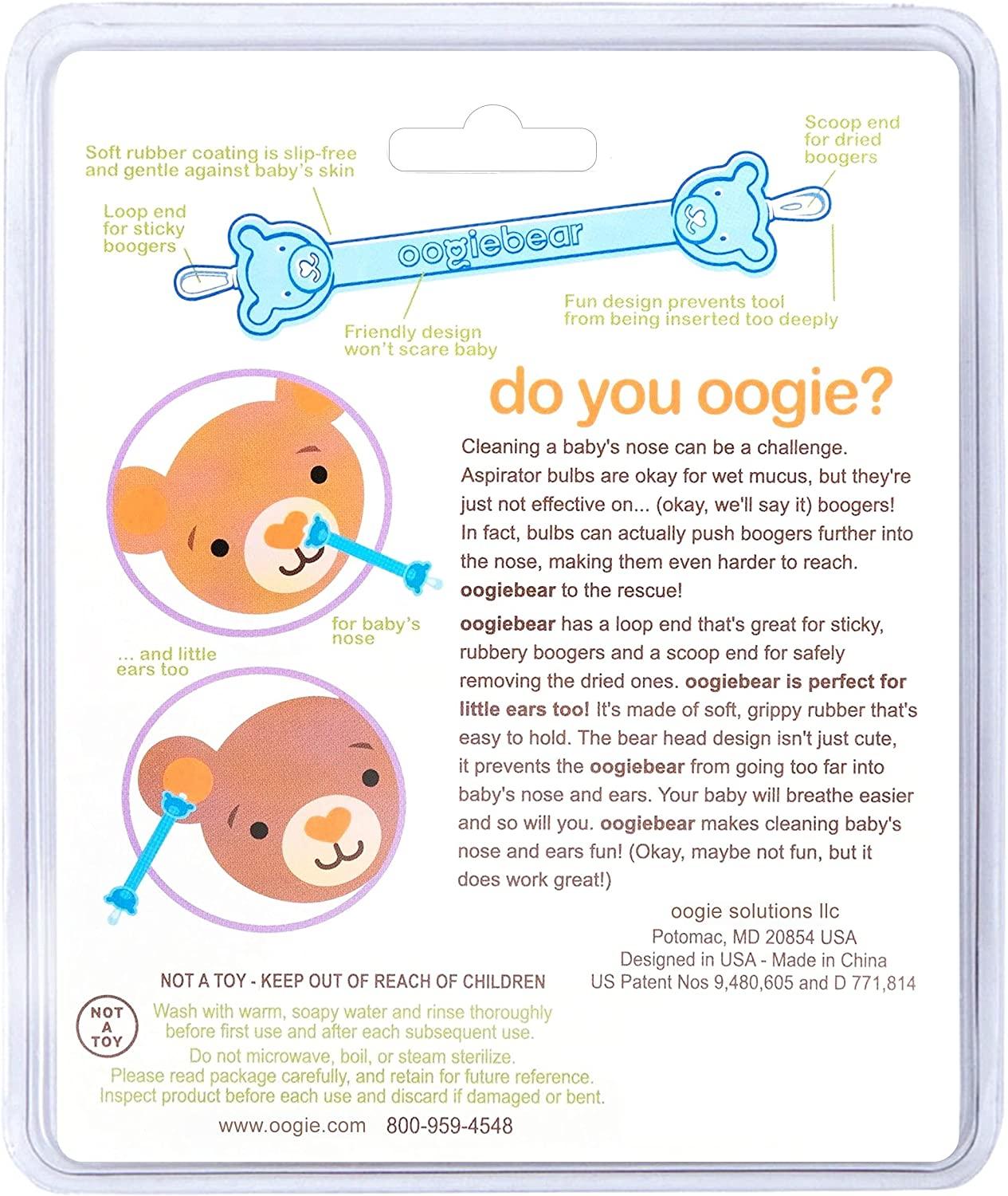 oogiebear - Nose and Ear Gadget. Safe, Easy Nasal Booger and Ear Cleaner  for Newborns and Infants. Dual Earwax and Snot Remover - 2 Pack with Case -  Orange and Seafoam 1 Orange + 1 Seafoam booger picker