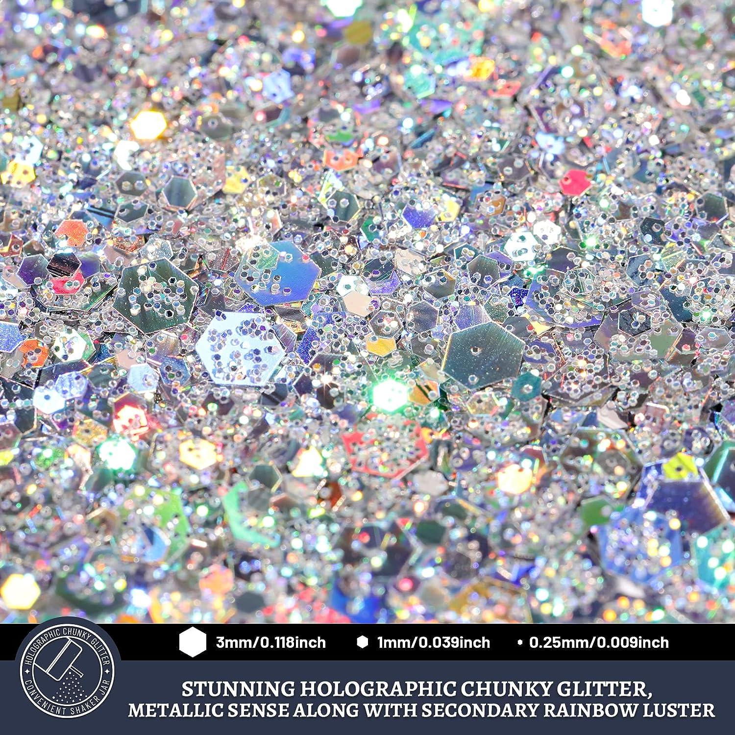 50g Holographic Chunky Glitter Craft Glitter for Resin Metallic