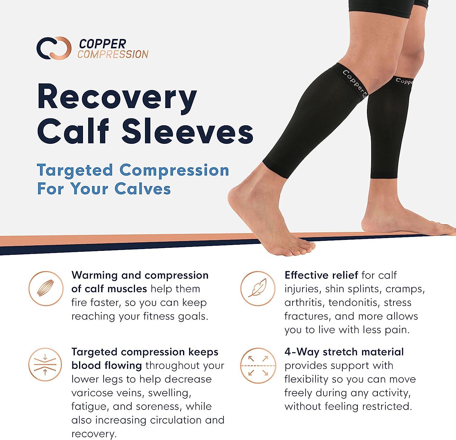 Copper Compression Calf Sleeves - Footless Compression Socks for