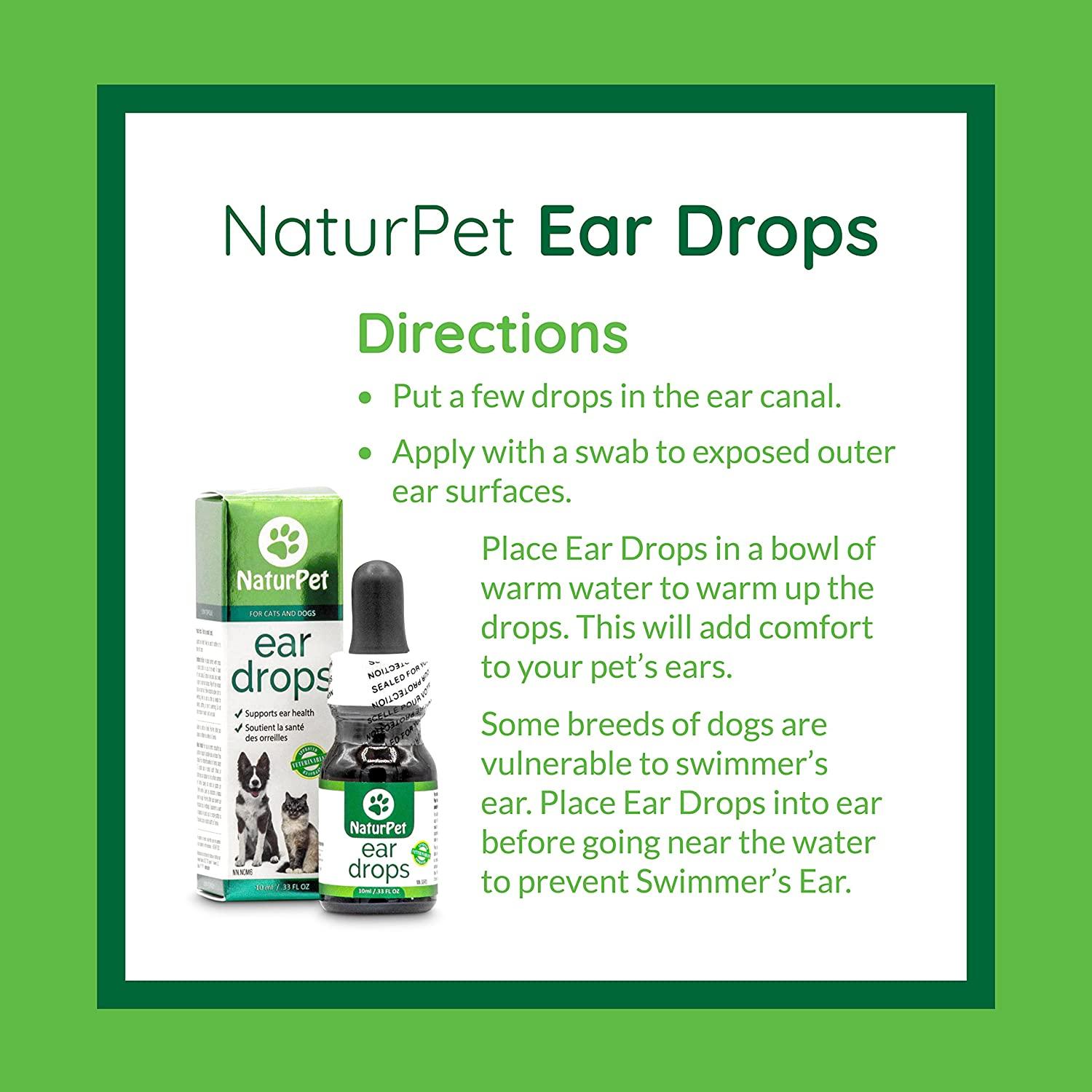 NaturPet Ear Drops for Dogs & Cats Use for Cleaning, Prior to