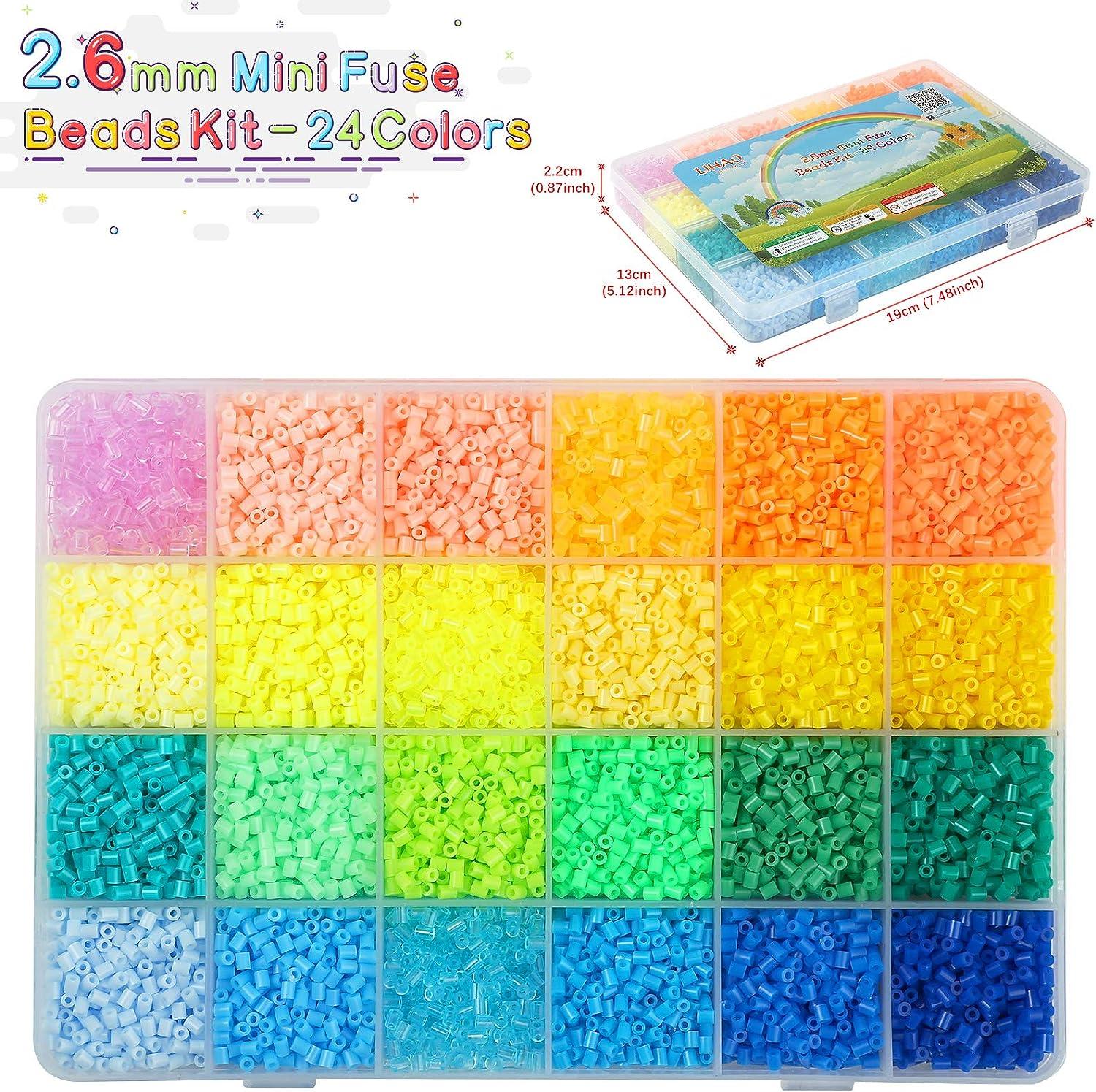 12000 x Fuse Beads Kit, LIHAO 24 Colors 2.6mm Tiny Mini Fuse Beading