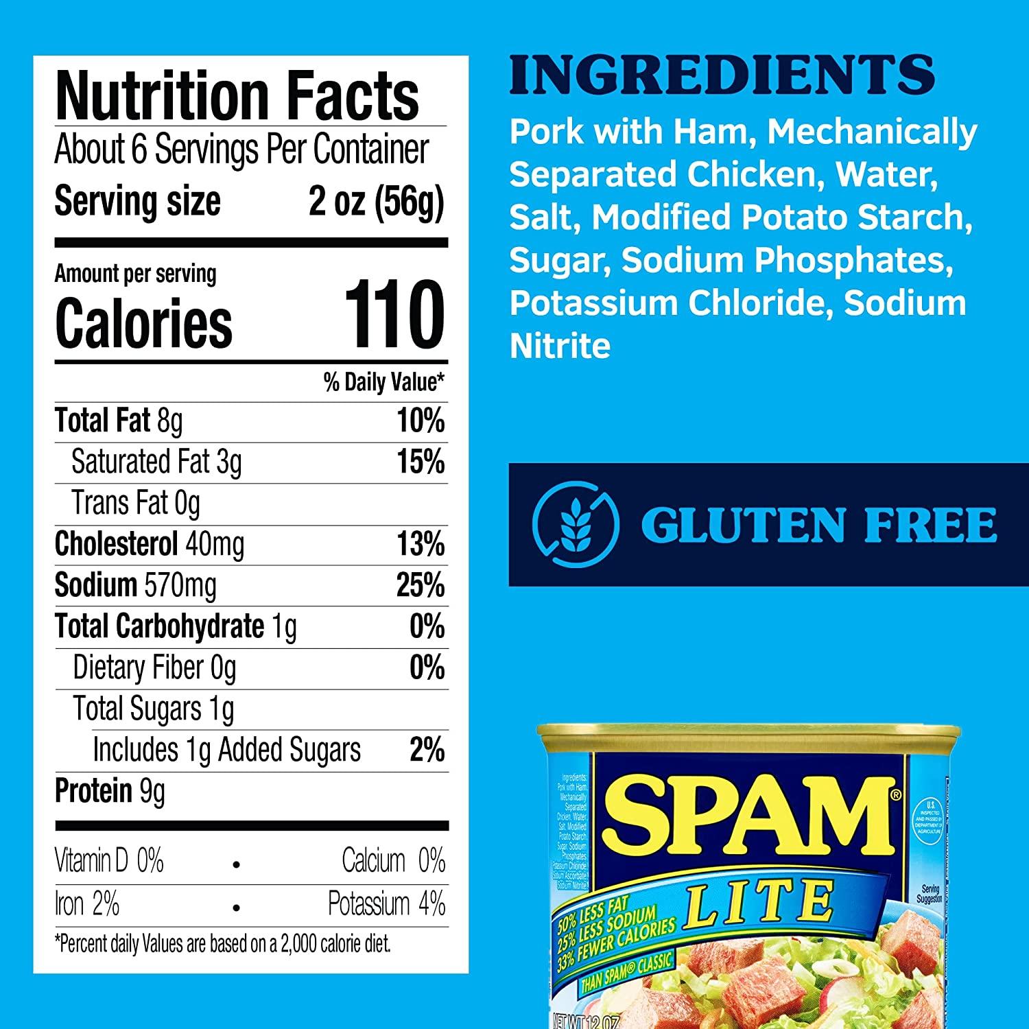 Spam Lite, 12 Ounce Can (Pack of 12)