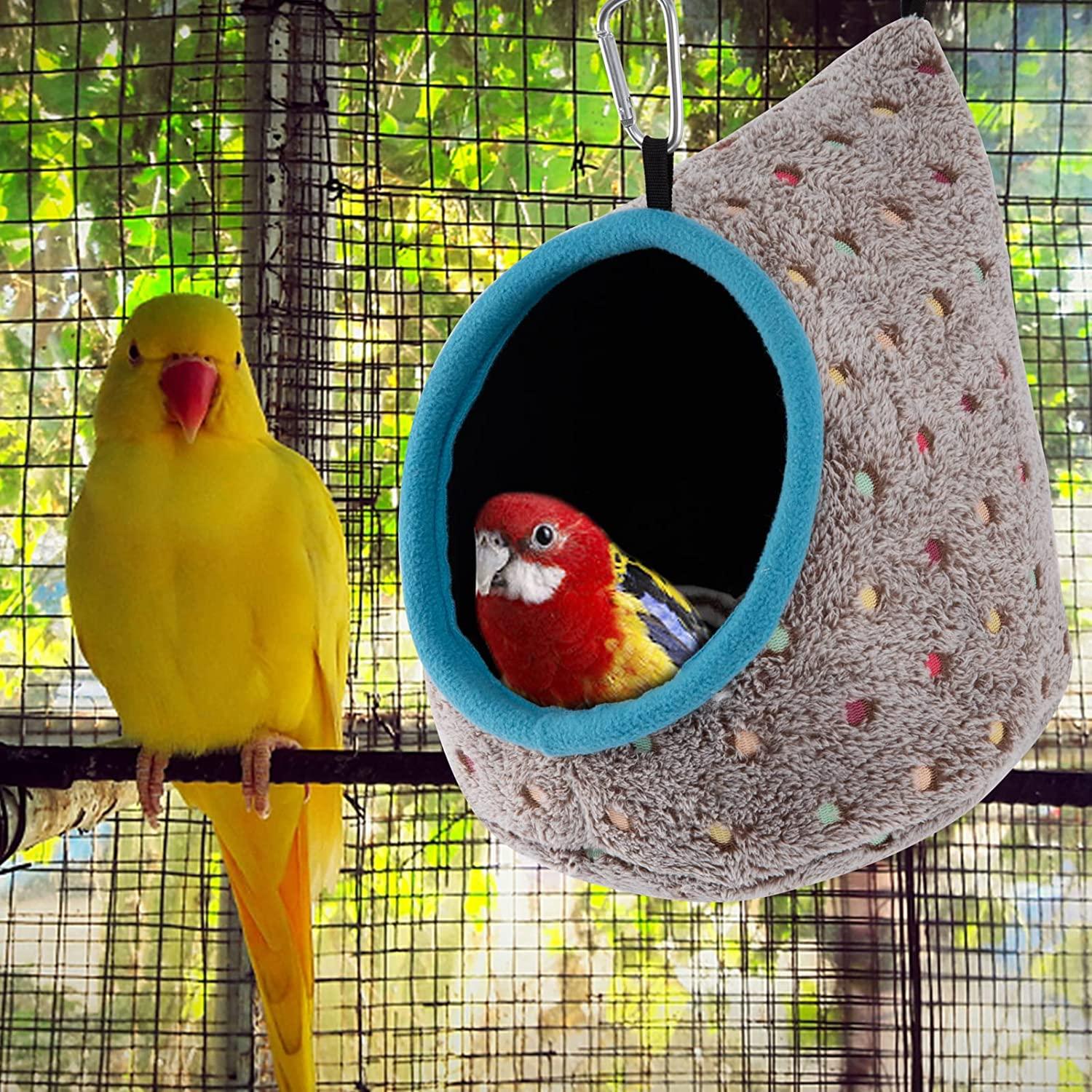 MEWTOGO Winter Warm Bird Nest, Bird Bed for Cage with Fixable Opening