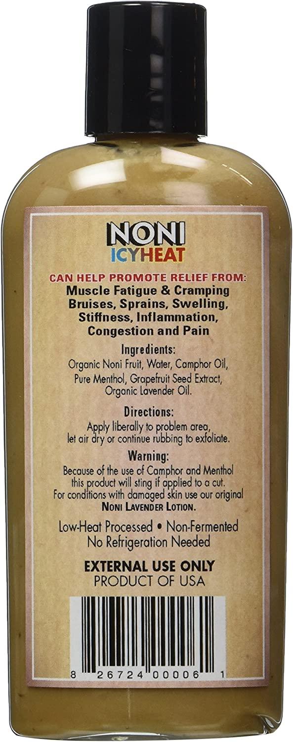 IcyHeat Noni Lotion 4oz Natural Pain Relief for Aches and Pains