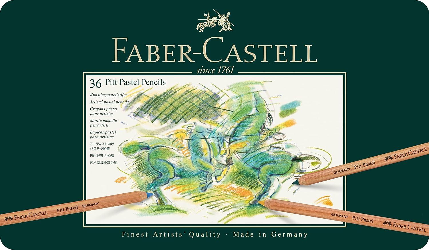 Faber-Castel Pitt Pastell Coloured Pencils in Metal Case 36 Count (Pack of  1) Assorted