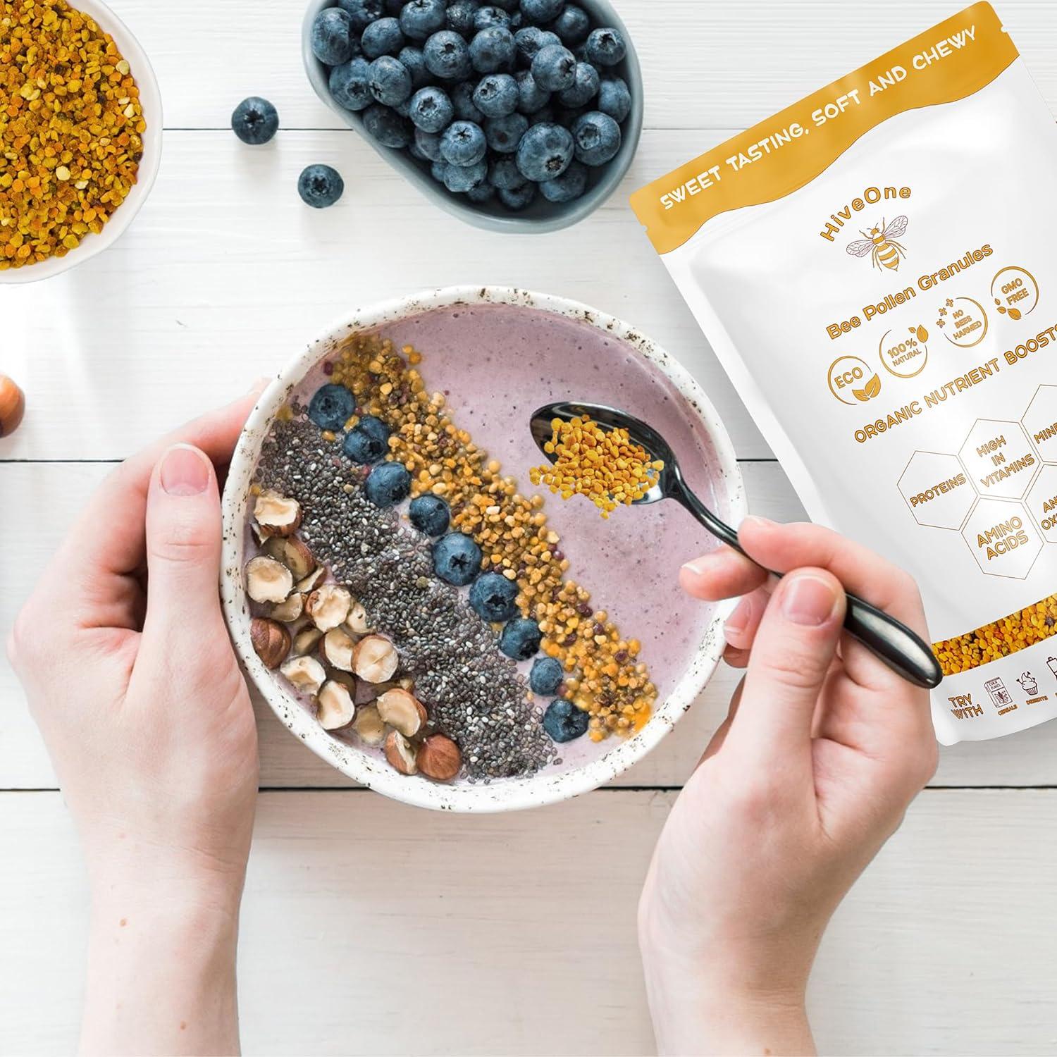 HIVE ONE BEE Pollen GRANULES 100 Organic 100 RAW Pure Fresh Bees