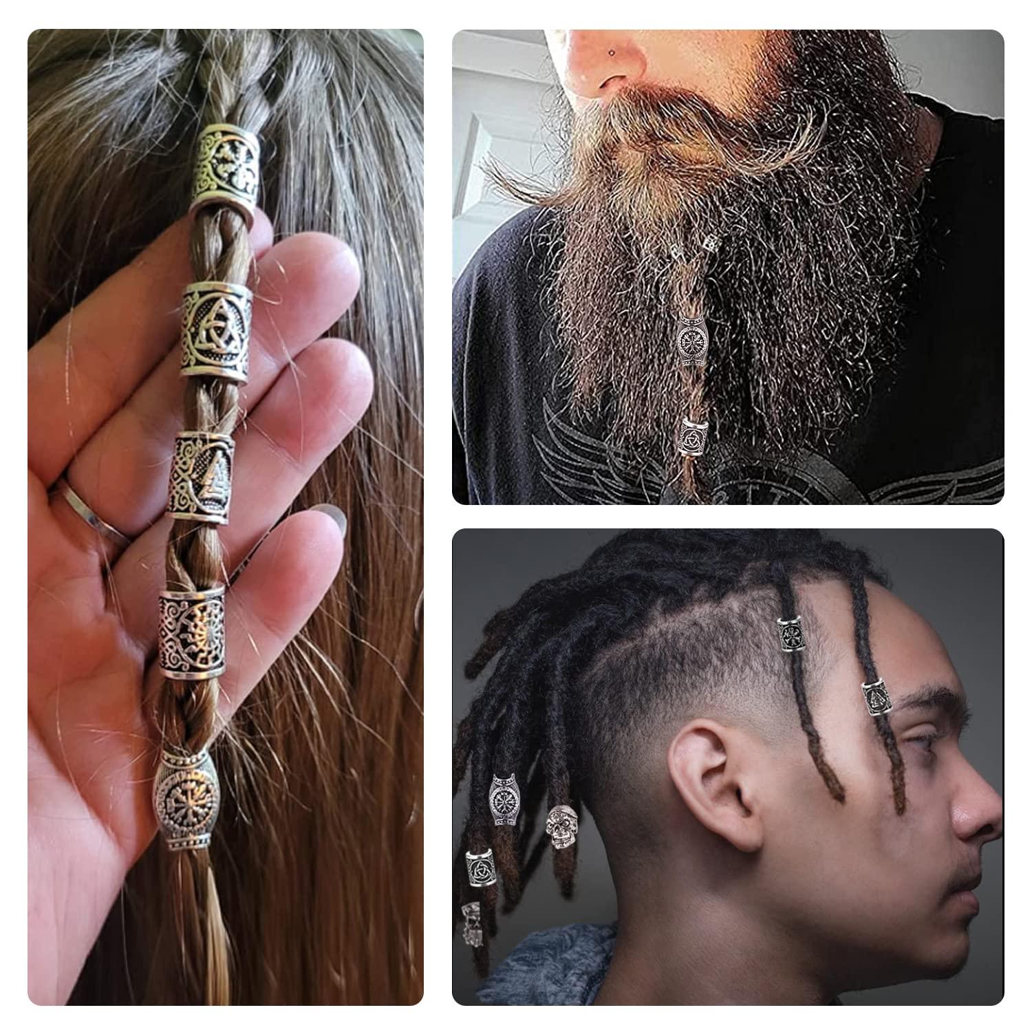 Viking Beard Beads Futhark Runes Hair Bead Dwarven Beard Ring, Asatru  Celtic Jewelry Viking Jewelry Norse Dreadlock 