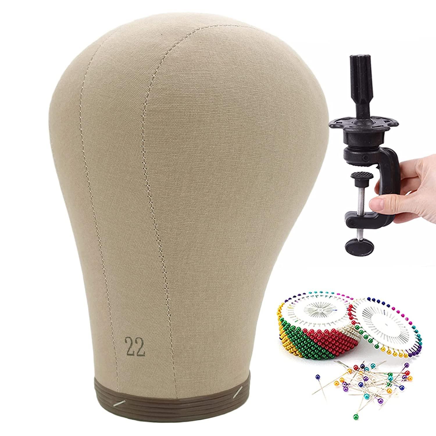 Cork Canvas Wig Head for Wigs with Stand 22 Inch Wig Canvas Block