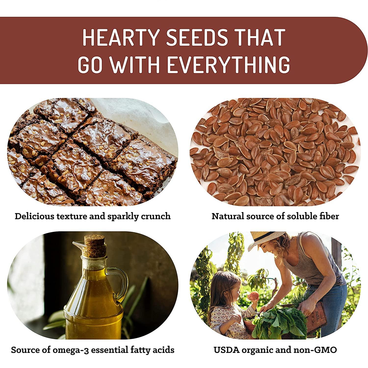 Whole Flax Seed Organic Raw Brown Flaxseed USDA Organic NonGMO Omega3