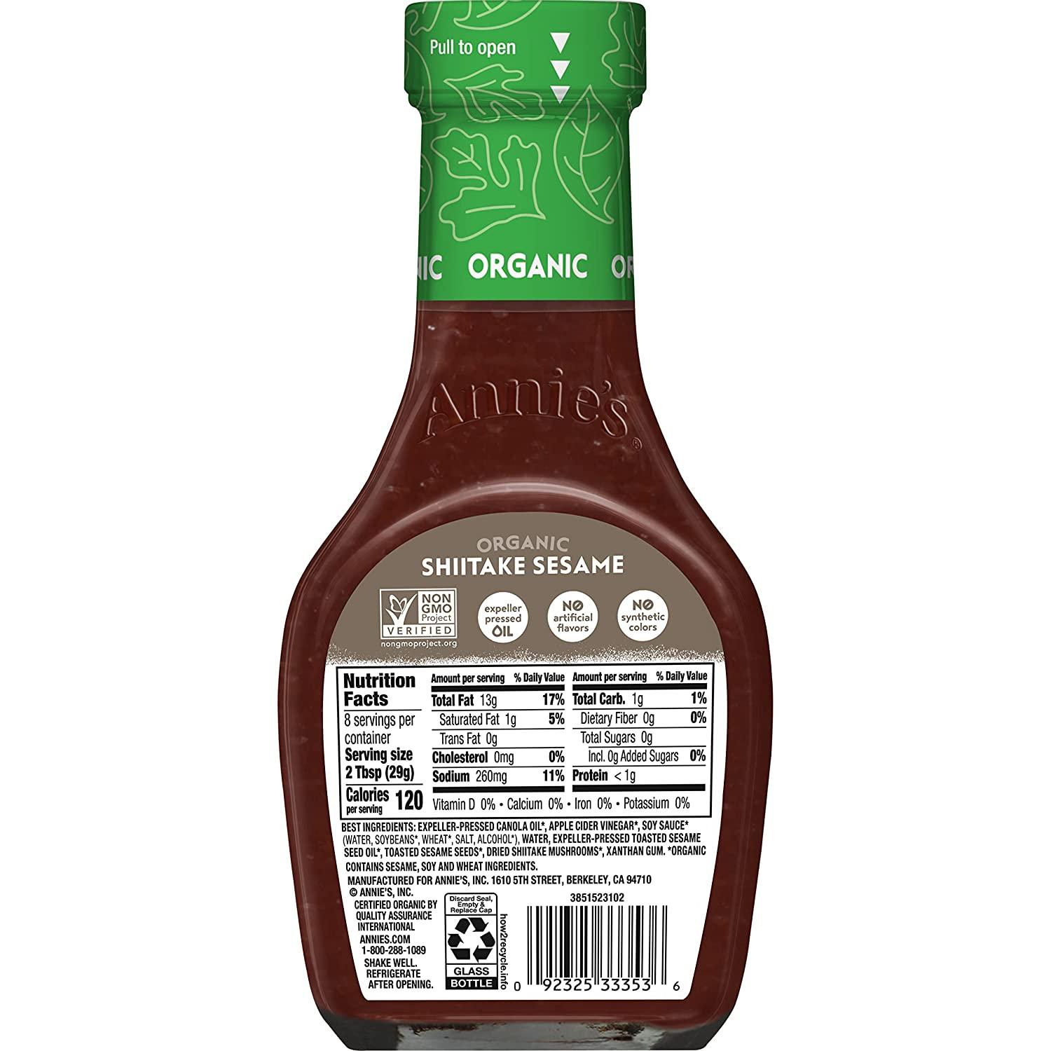 Annie's Shiitake Sesame Vinaigrette Salad Dressing, NonGMO, 8 fl oz