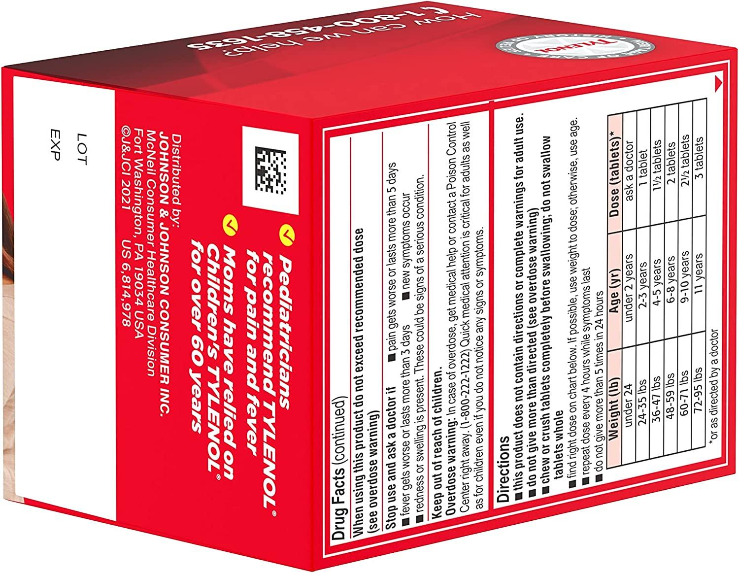 Children's Tylenol Chewables 160mg Acetaminophen Grape Flavor 24 ct