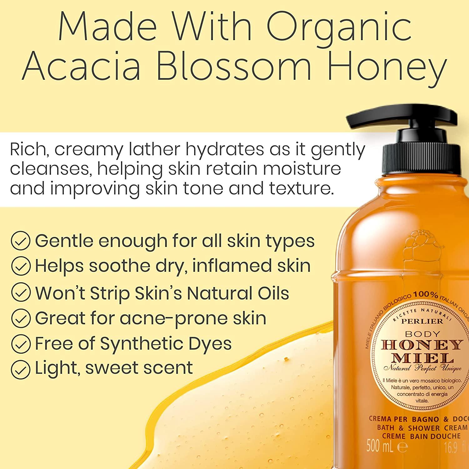 Perlier Sweet Honey Miel Shower & Bath Cream - 100% Organic Italian ...