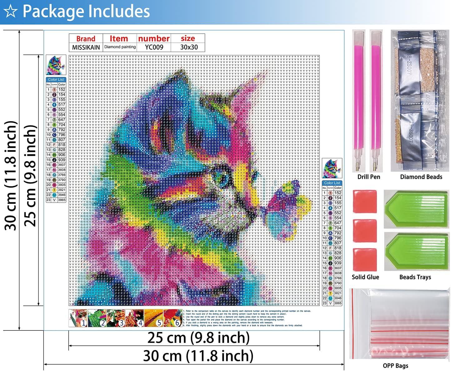 Hrank 5D DIY Diamond Painting Cat by Number Kits for Adults and Kids,Cat  Dreaming About Bubble Goldfish Round Full Drill Diamond Art Kits for Home
