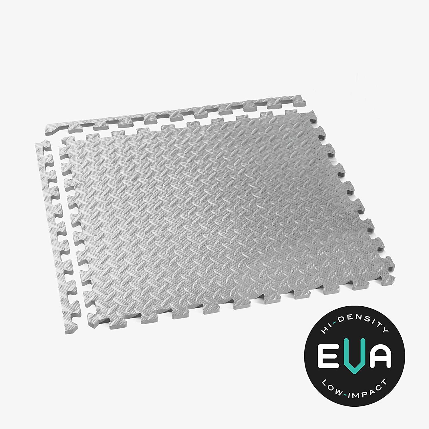 Velotas 12 Inch Interlocking EVA Foam Personal Fitness Mat Diamond