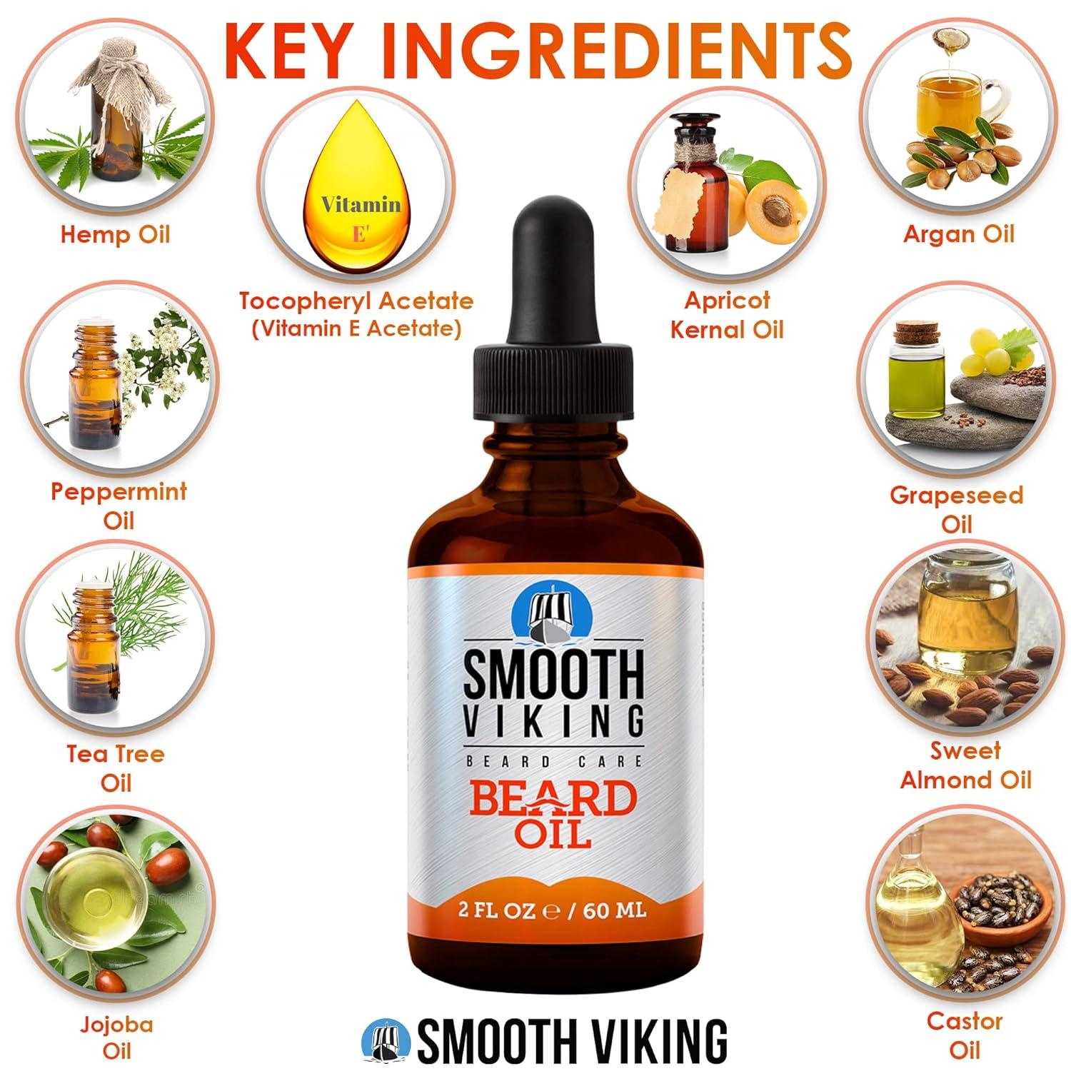 Smooth Viking Beard Oil for Men | Argan Formula - Moisturizing ...