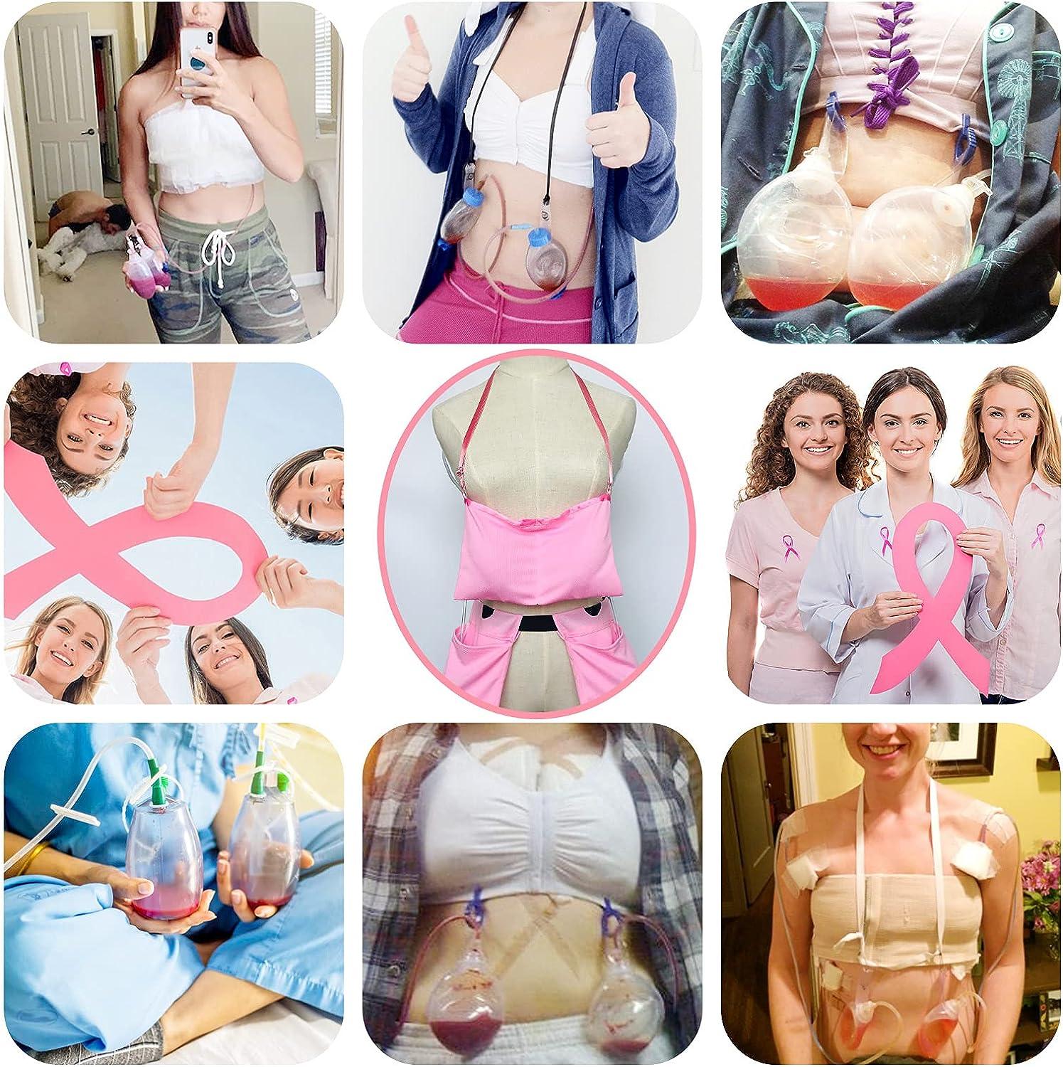 Quick Dry Mastectomy Drain Holder Pouch with Shower Bag, Tummy Tuck