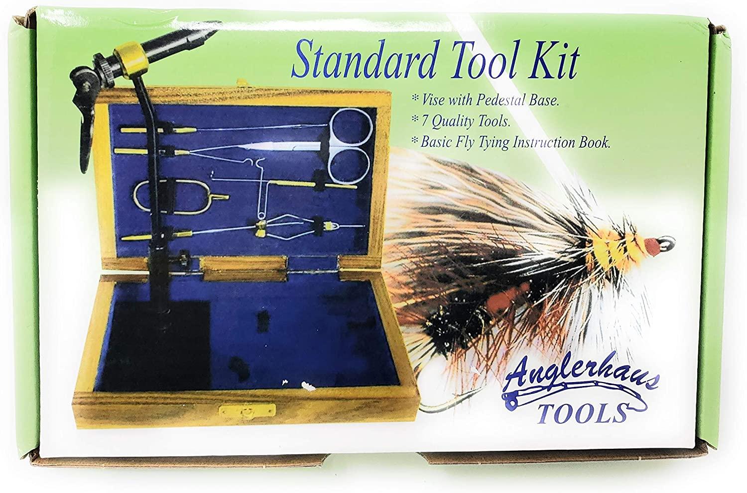 Colorado Anglers Z797 Wooden Fly Tying Standard Tool Kit, Fly Fishing Vise, Bobbin, Threader, Bodkin, Dubbing Twister, Hackle Pliers, Scissors, Whip