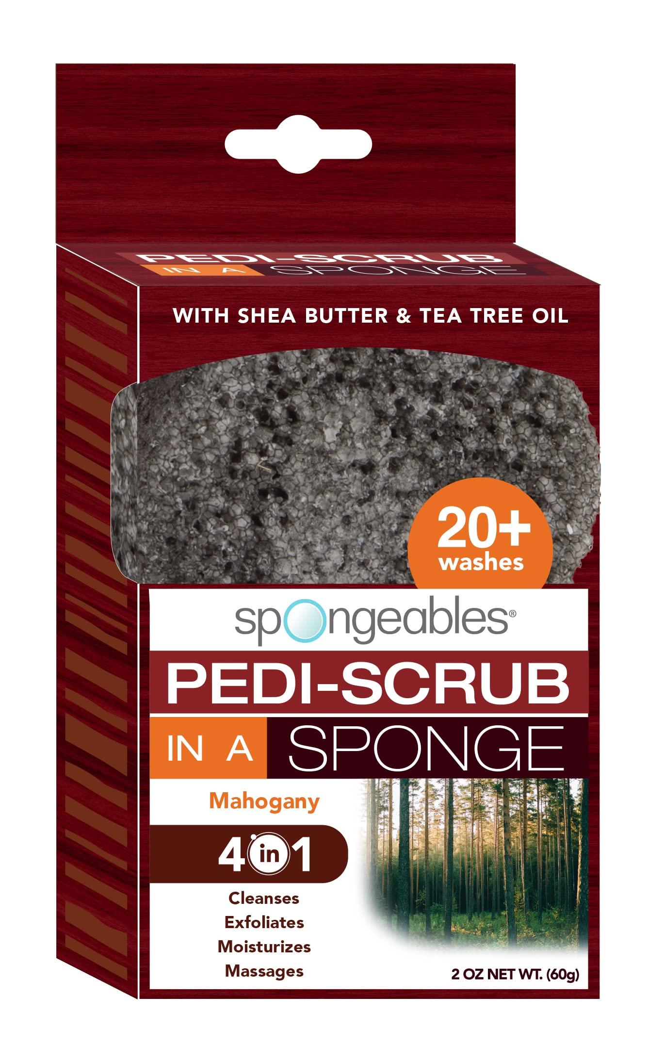 Spongeables PediScrub Foot Exfoliating Sponge with Heel Buffer and