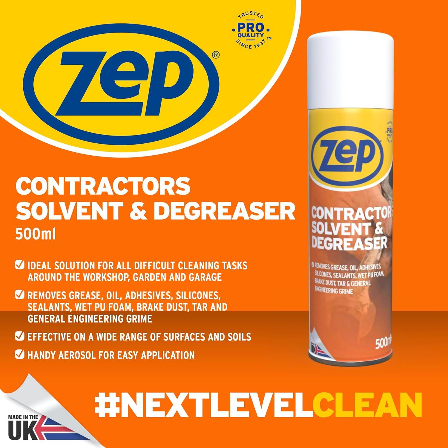 Zep Contractors Solvent & Degreaser 500ml Glue Remover Silicone