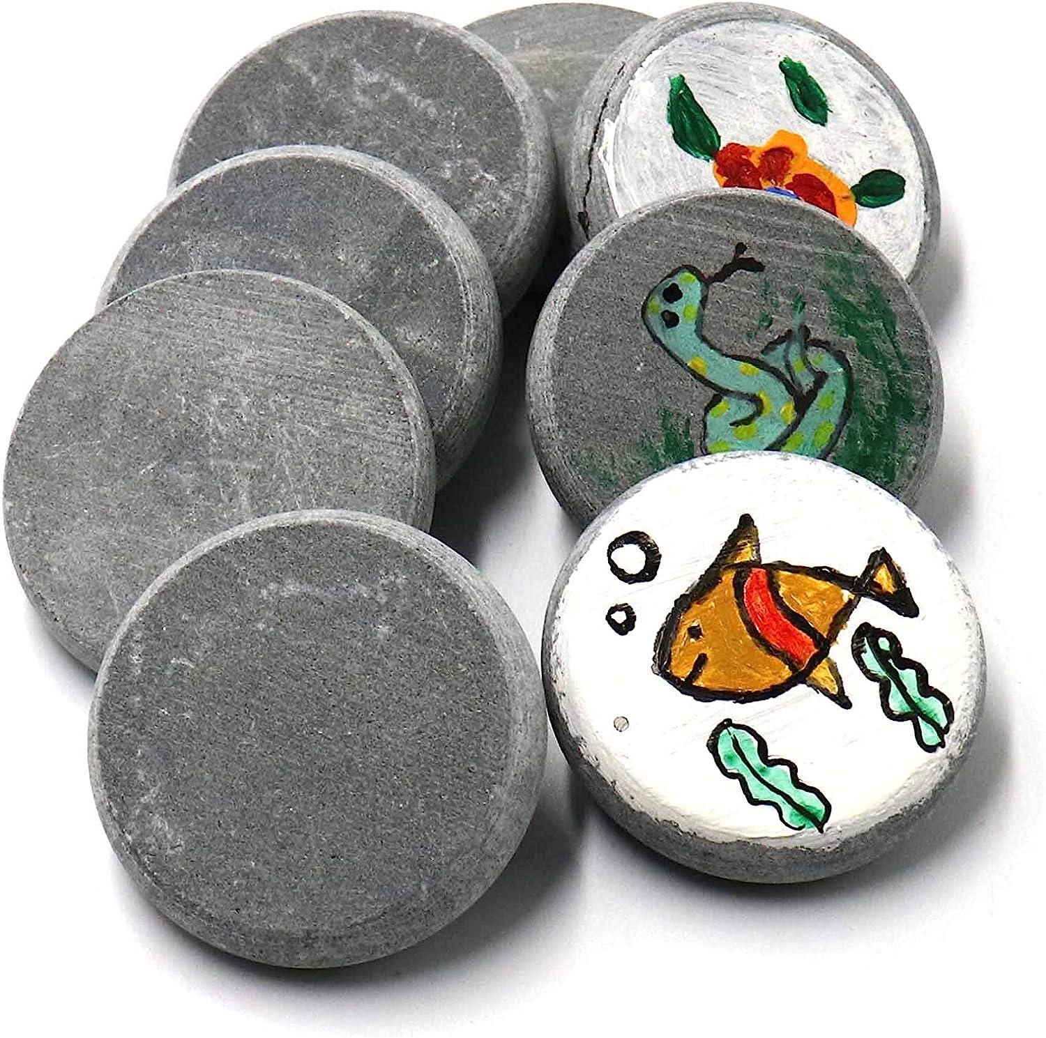 River Rocks for Painting, 20 Piece 1 to 2 inches Painting Rocks Unpolished  Stones Smooth Naturally Stones for Kids Party,Crafts, and Decoration