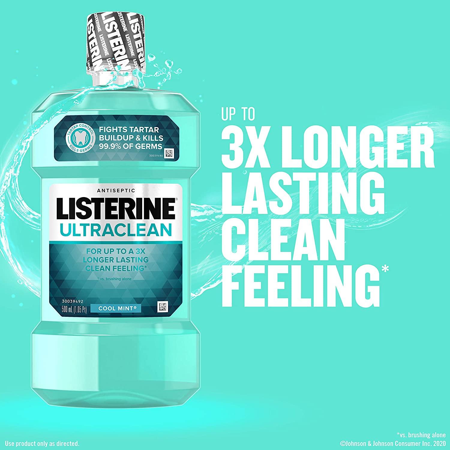 Listerine Ultraclean Oral Care Antiseptic Mouthwash to Help Fight Bad