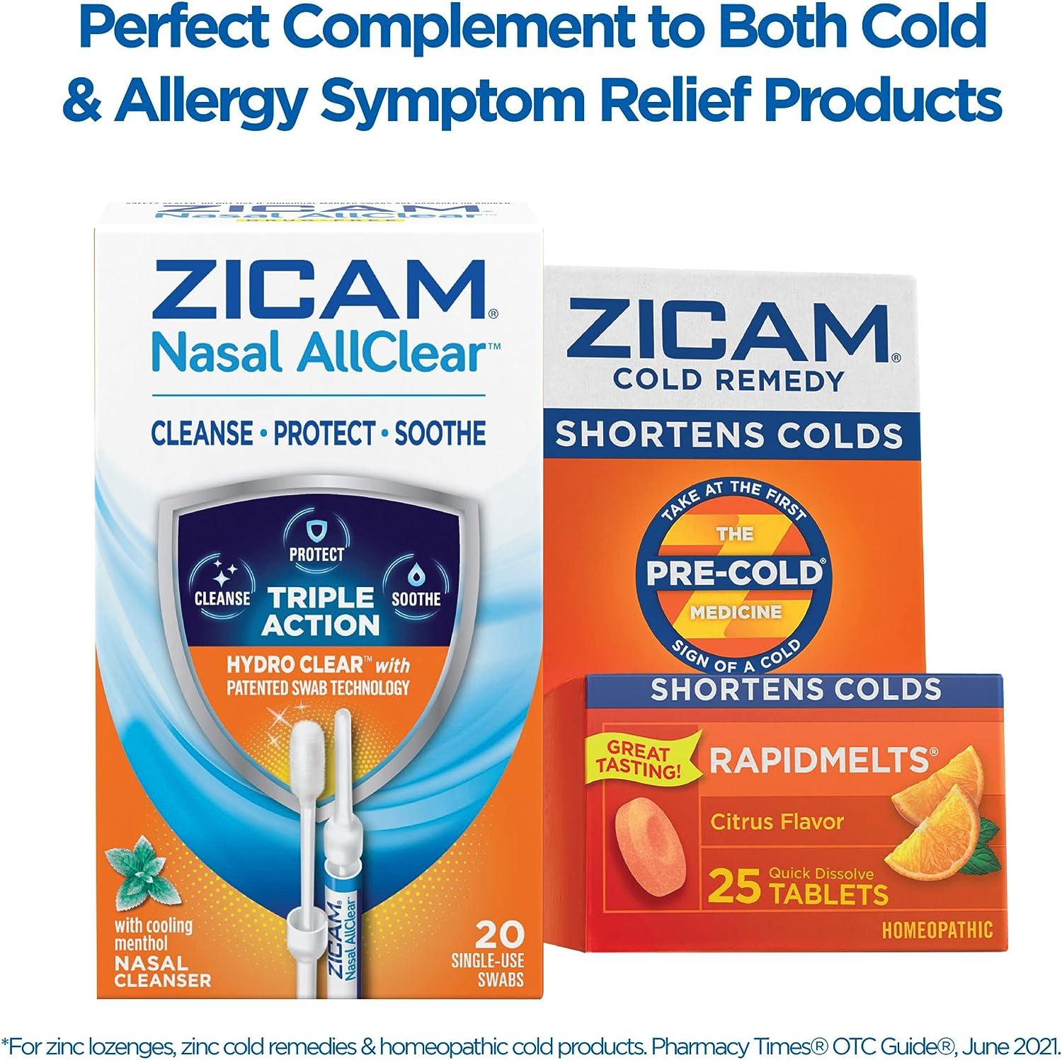 Zicam Nasal AllClear Triple Action Cleanser with Cooling Menthol 10 Count