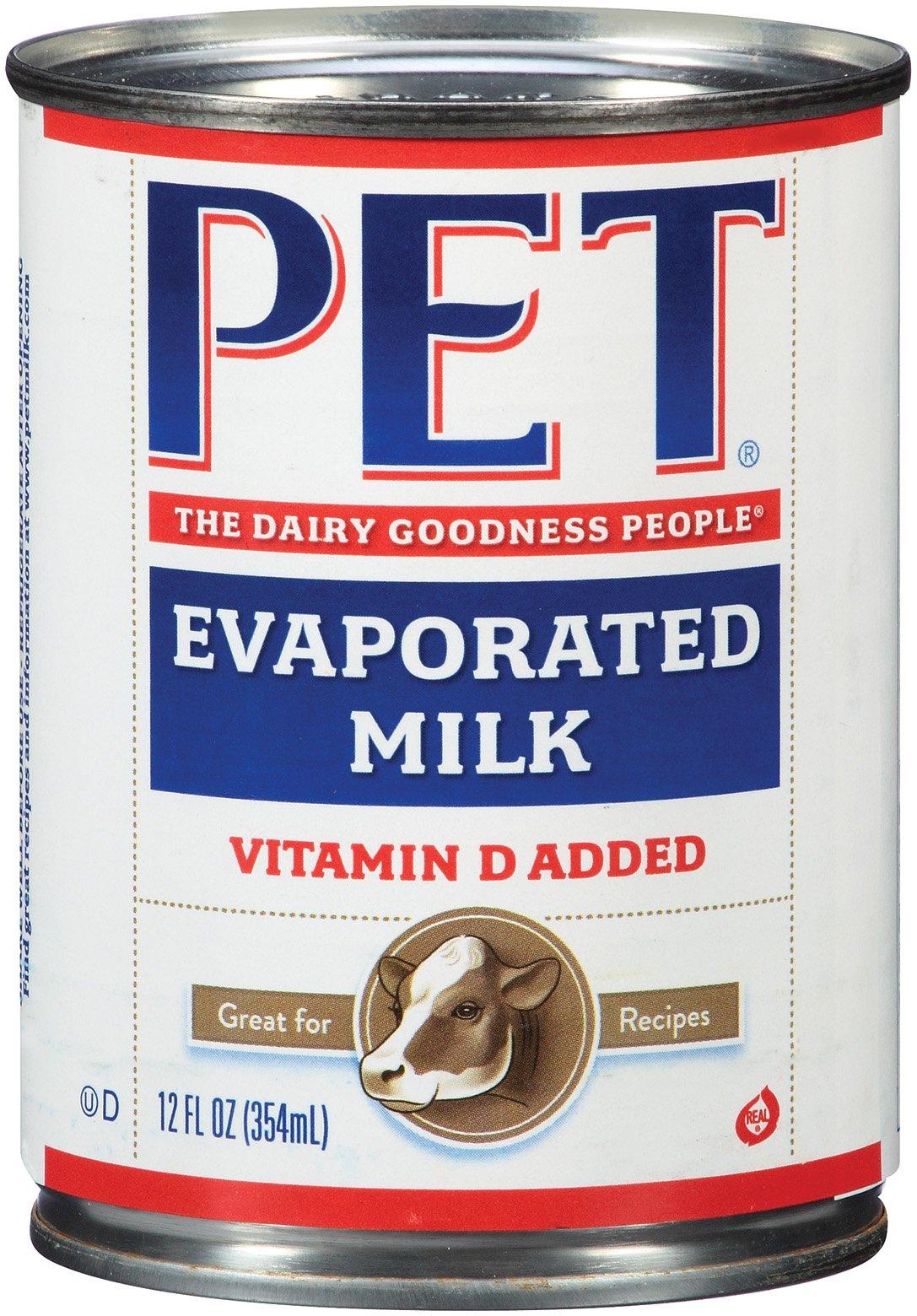 Pet Evaporated Milk 12oz (Pack of 24) Bulk Dairy Product for Cooking