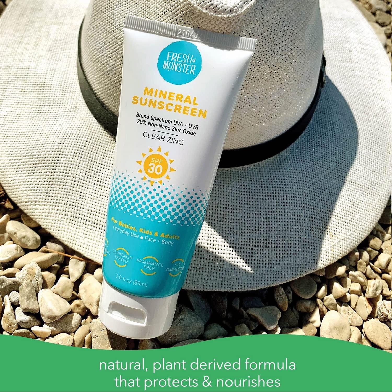 Fresh Monster Kids Sunscreen SPF 30 Clear NonNano Zinc Oxide Mineral
