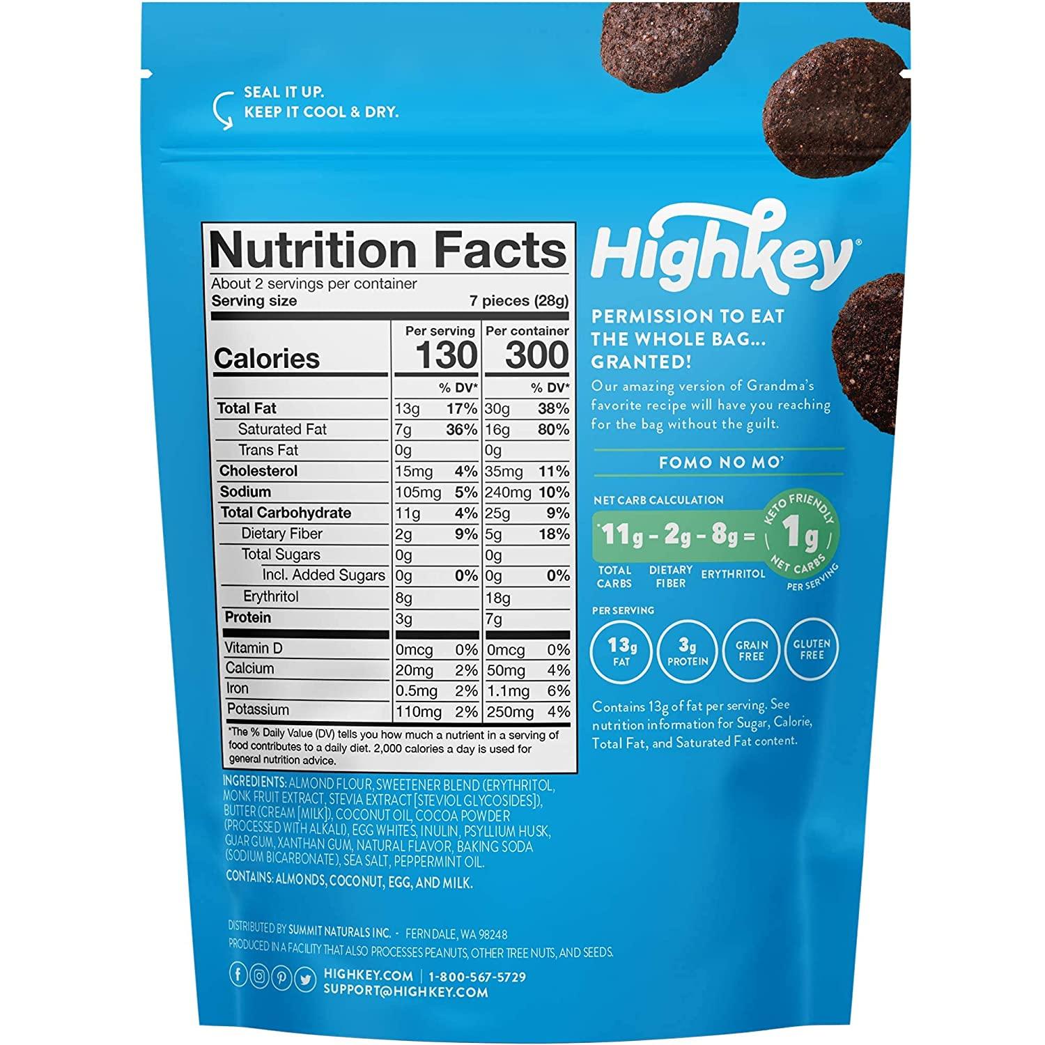 HighKey Keto Snacks Low Carb Cookies Grain & Gluten Free Foods No