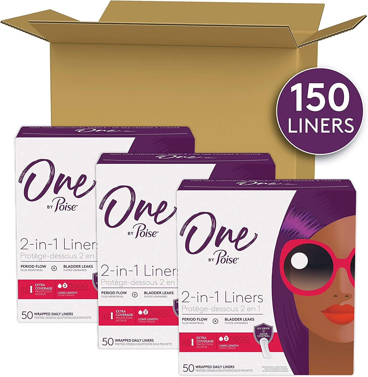 One by Poise Panty Liners (2in1 Period & Bladder Leakage Daily Liner