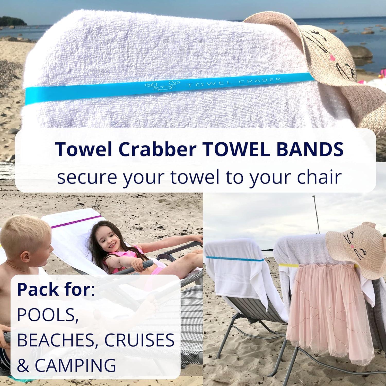 Towel Bands (6 Pack) Durable Beach Chair Clips Cruise Beach