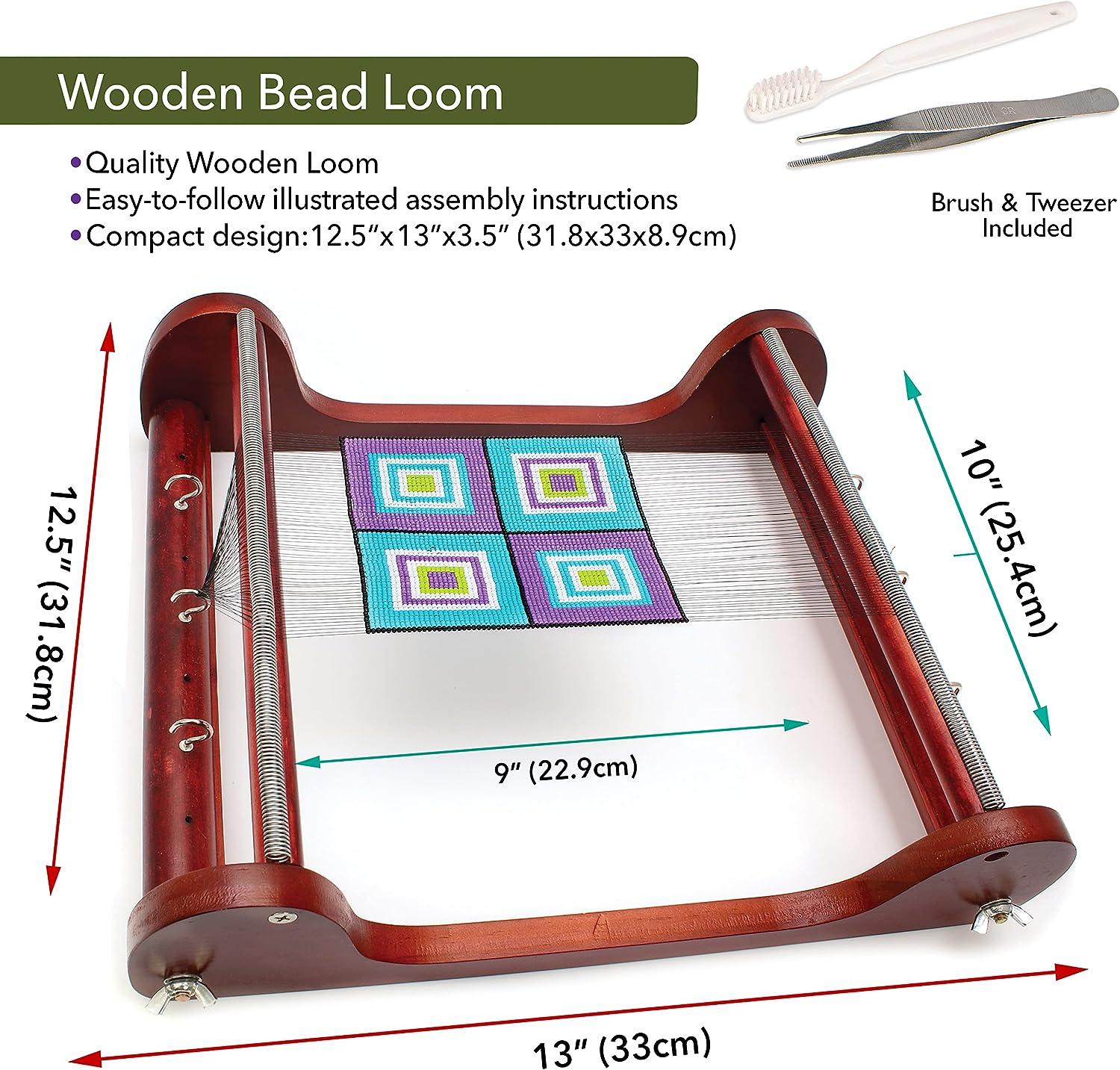 The Beadsmith Wooden Bead Loom, 12.5 x 13 x 3.5, Includes Assembly