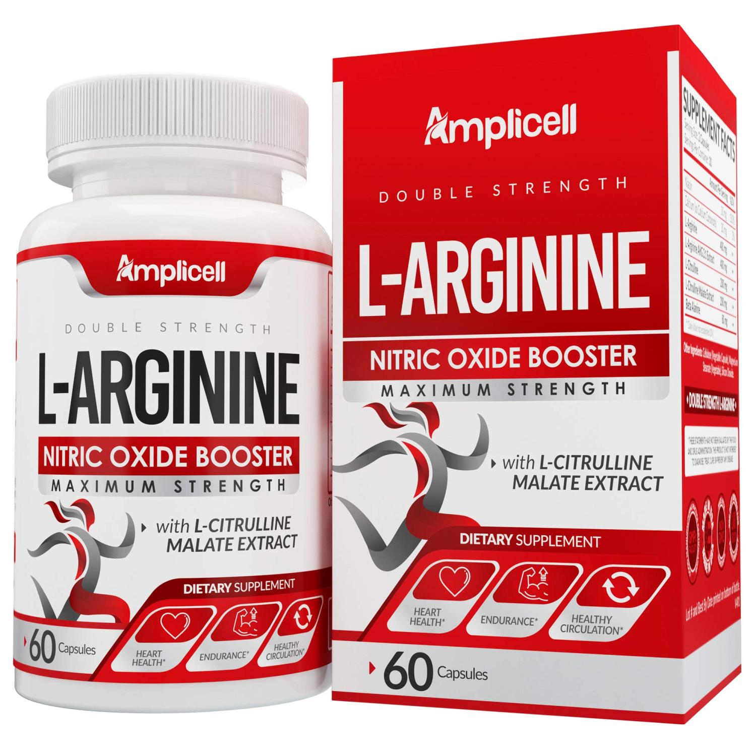 L Arginine (60 Capsules) Maximum Strength Nitric Oxide Booster L