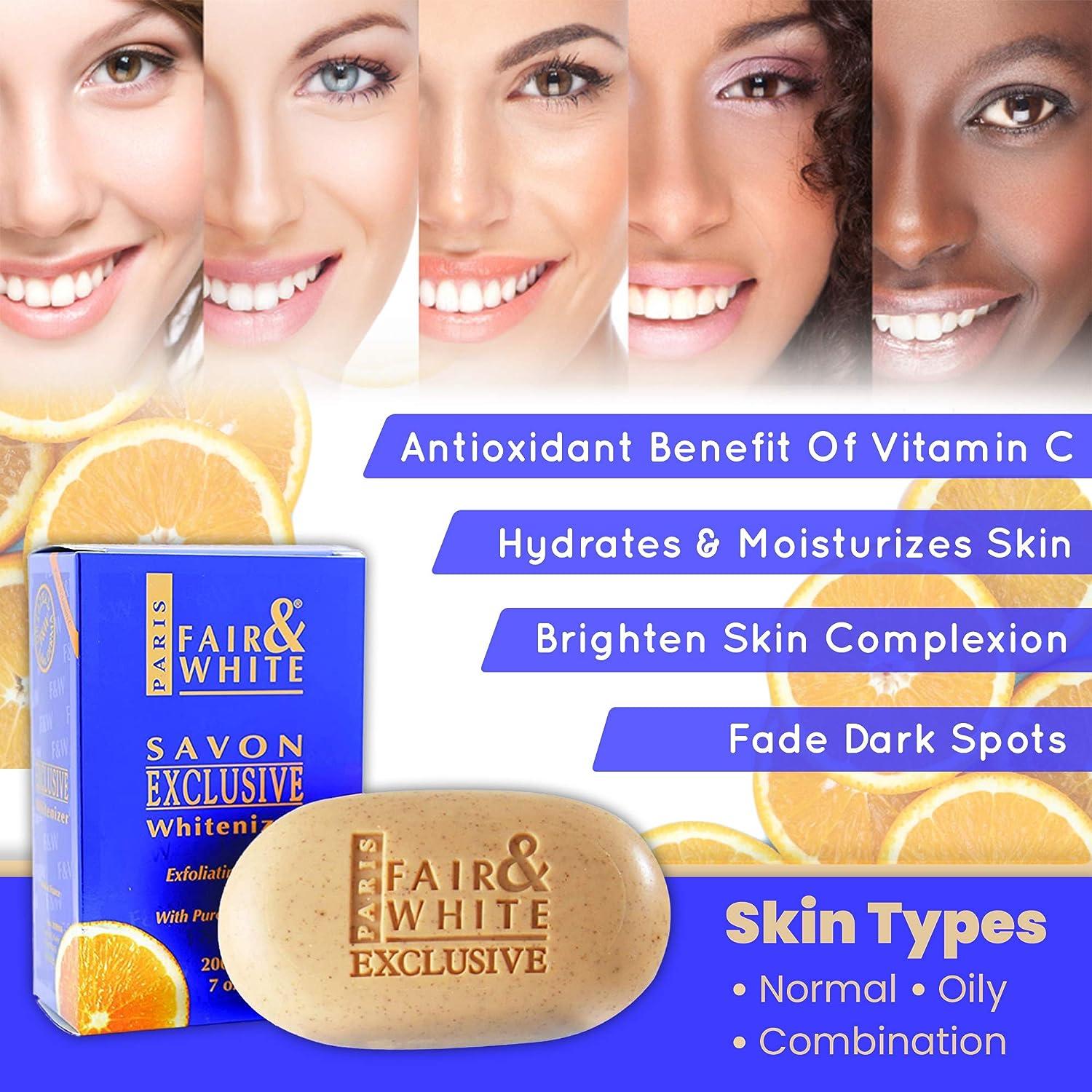 Fair and White Exclusive Exfoliating Soap 7 oz / 200 g Skin