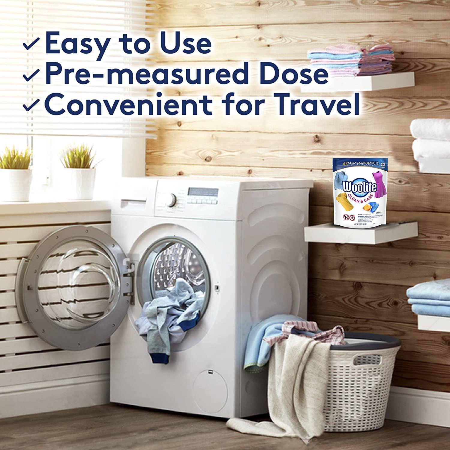 Woolite Clean Care Pacs Laundry Detergent 30 Count, for Standard and HE Washers