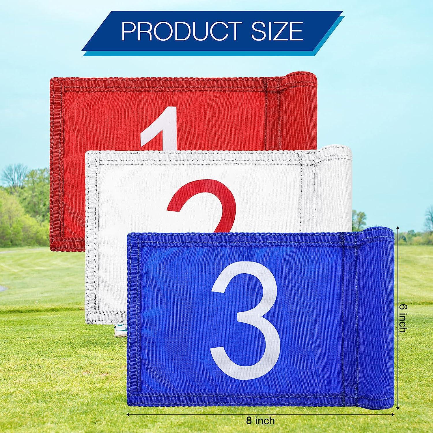 3 Pieces Golf Flag with Tube Inserted Putting Green Golf Flag Numbered