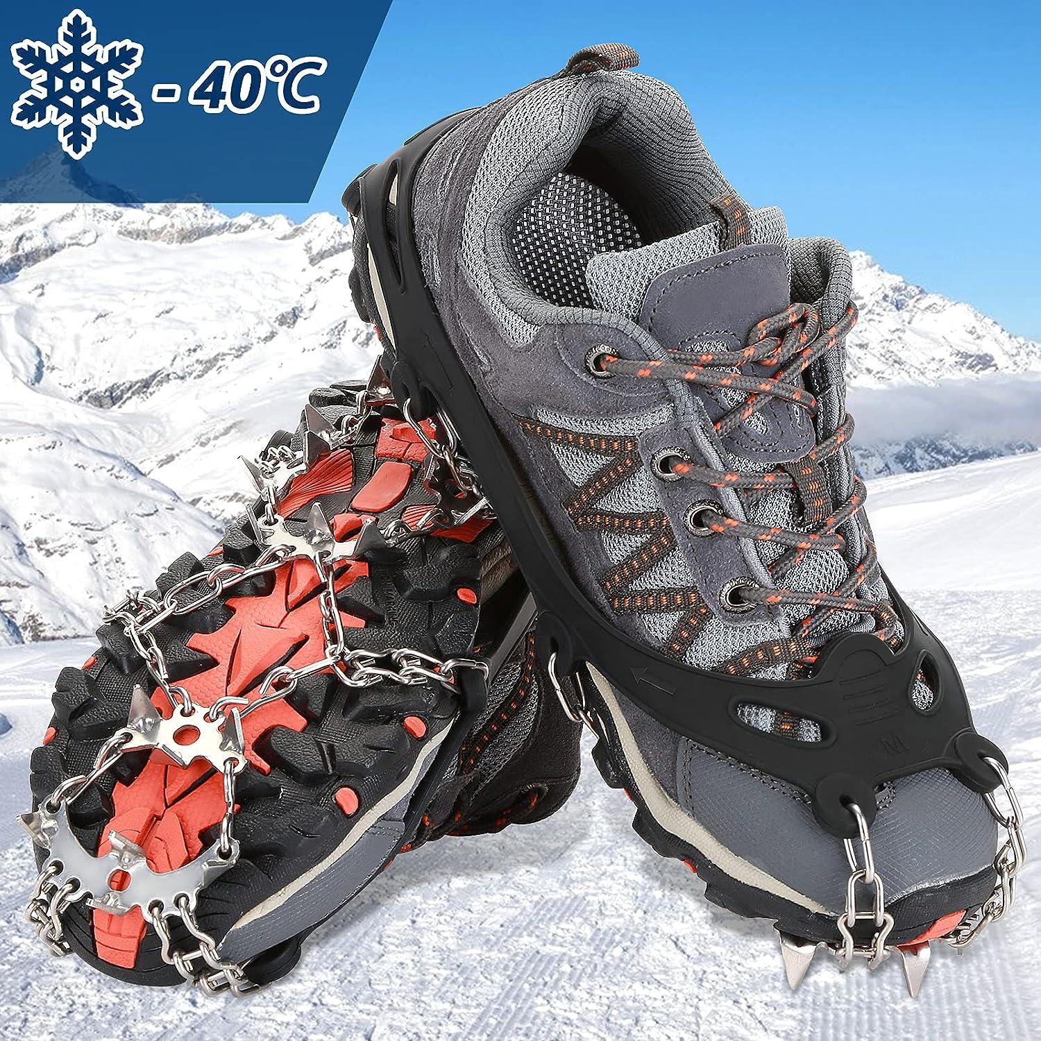 VANNPOOY Ice Crampons 19 Micro Spikes Ice Cleats for Boots
