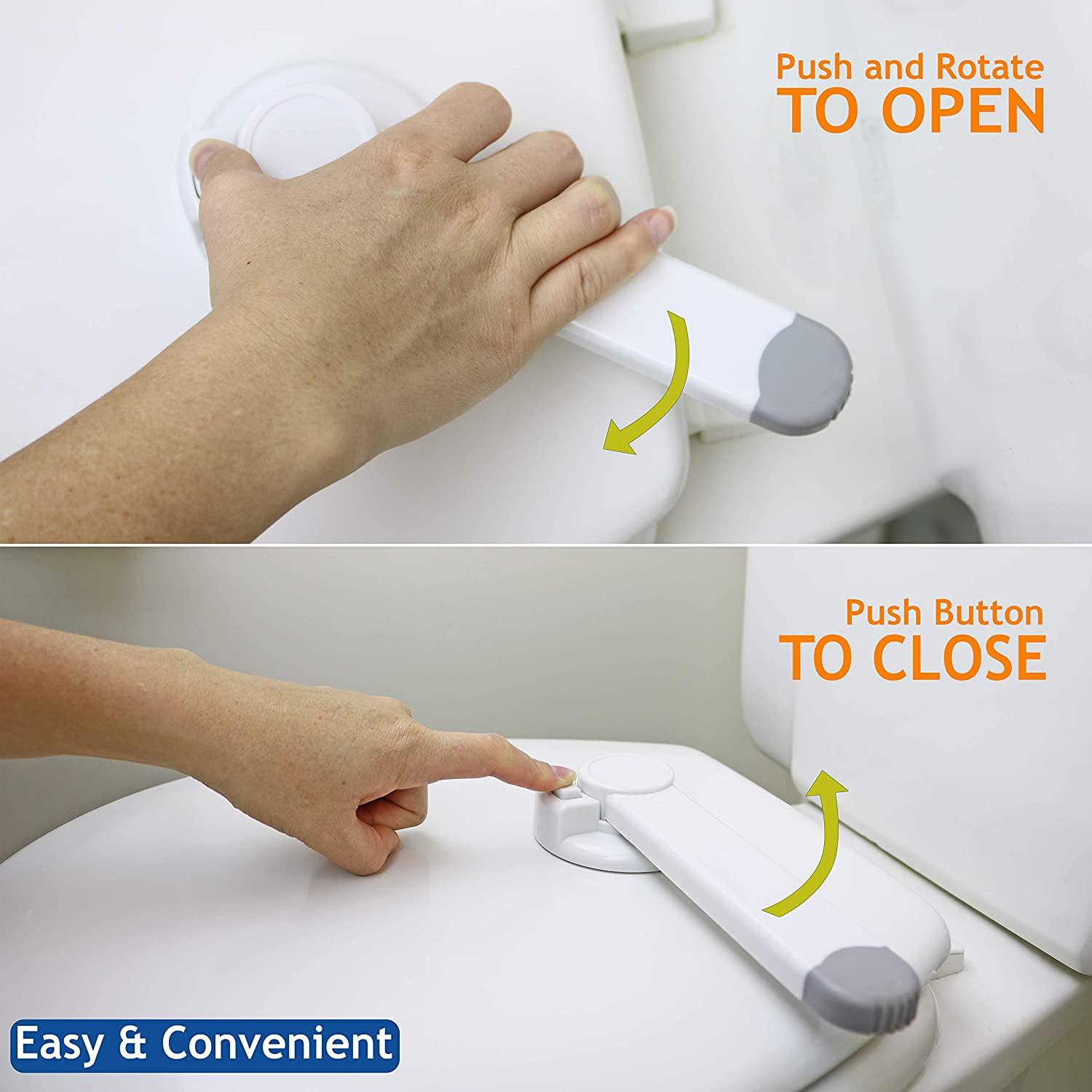 Baby Toilet Lock (2 Pack) Ideal Baby Proof Toilet Lid Lock with Arm No