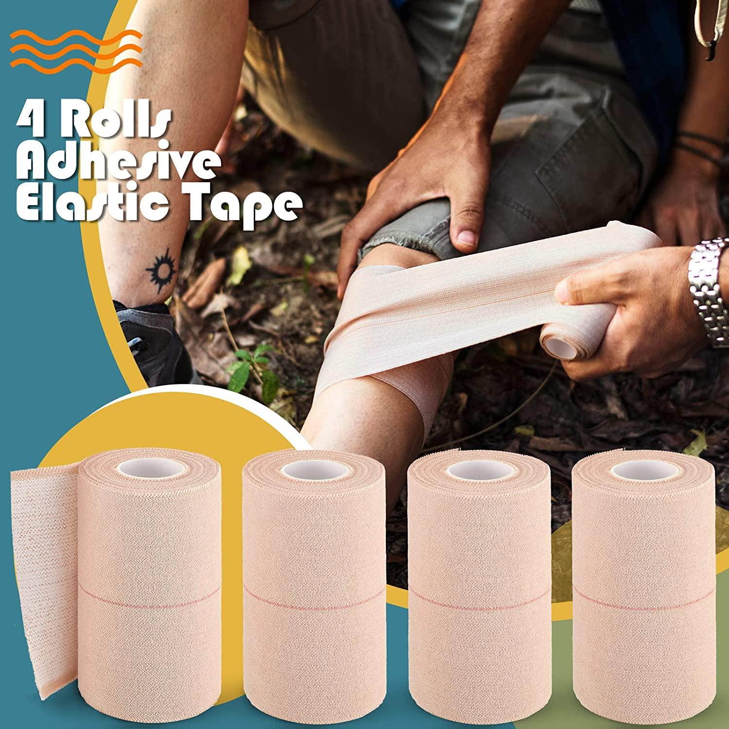 4 Rolls Elastic Tape Adhesive Elastic Tape Self Adhesive Bandage Wrap