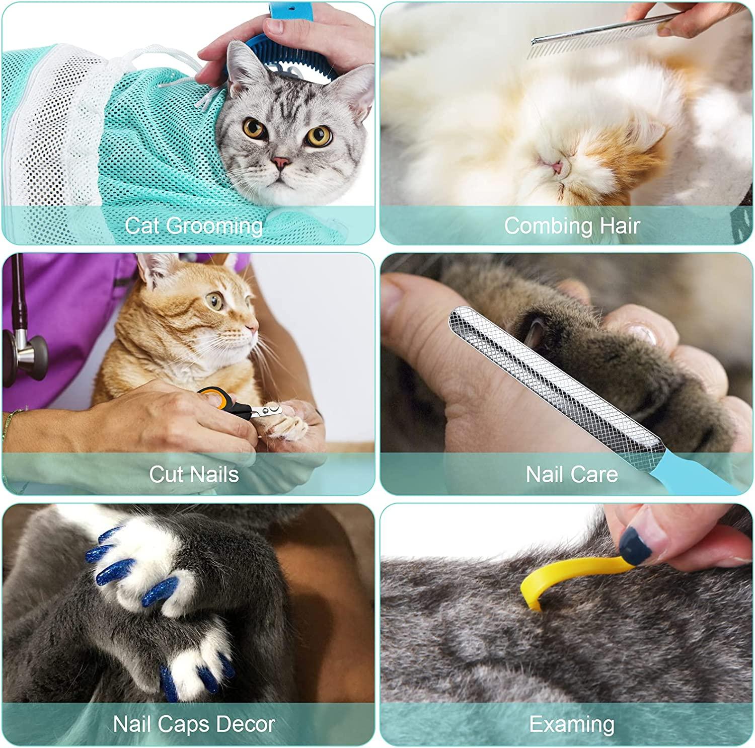PCS Cat Bathing Set with Grooming Tools Supplies for Cats