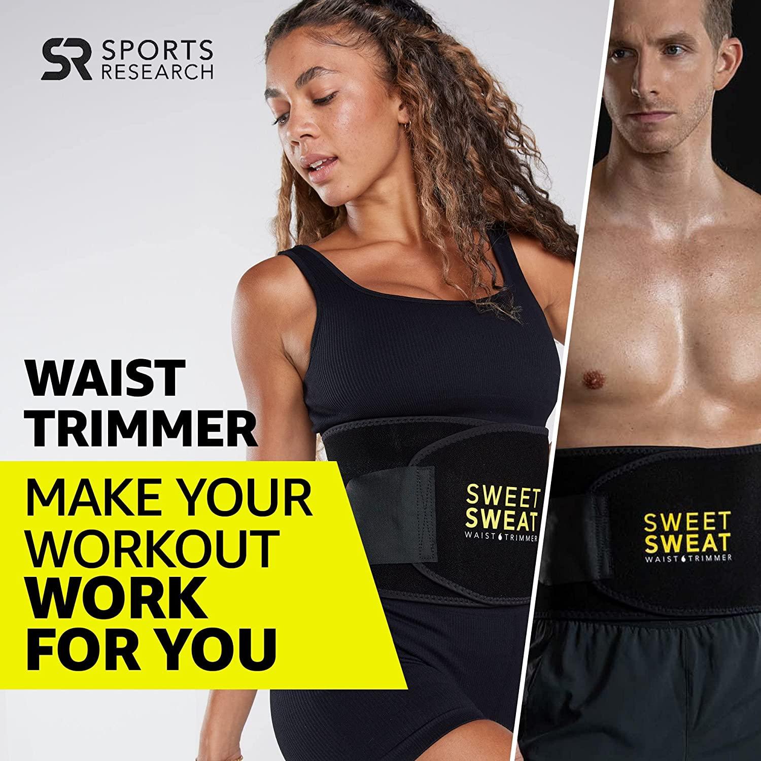  Sports Research Sweet Sweat Waist Trimmer Medium Black &  Yellow 1 Belt
