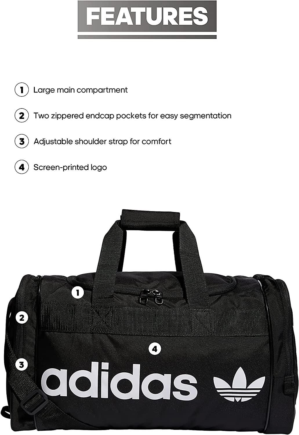 adidas Originals Duffel Size Black/White Bag One Santiago