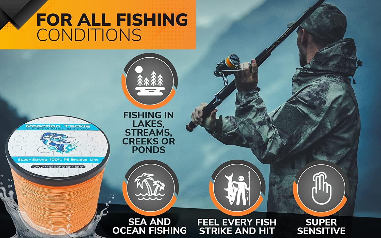 Reaction Tackle Braided Fishing Line Pro Grade Power Performance for