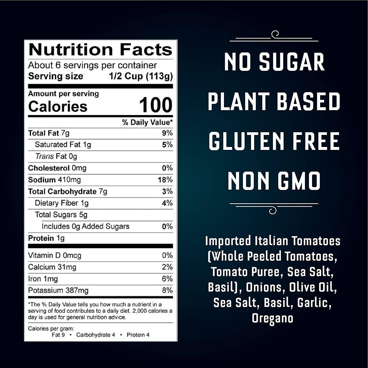 Carbone Marinara Pasta Sauce Tomato Sauce Made with Fresh & All