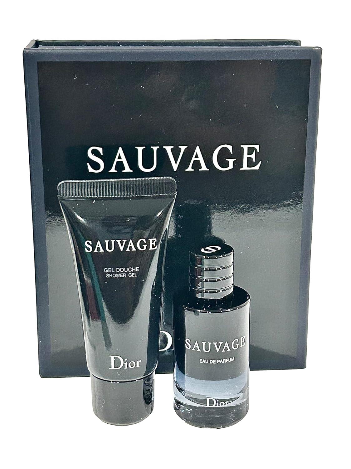 Dior SAUVAGE Perfume Shower Gel Men Travel MINI SET (Perfume 10
